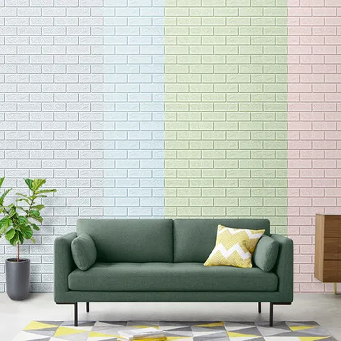 블럭아이 10장 셀프도배 폼블럭 접착식단열벽지 시트