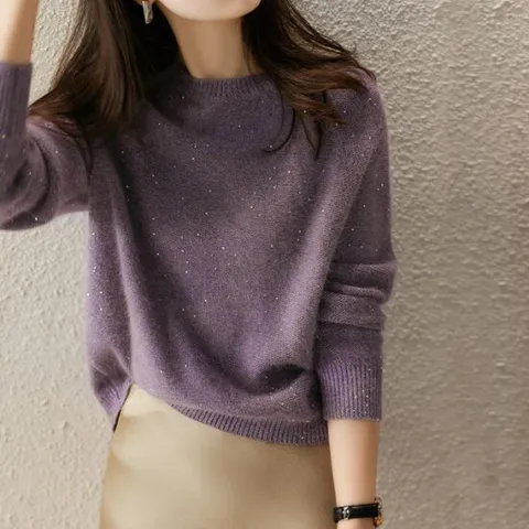 [이쁘다] 샤이닝 펄 라벤더 니트