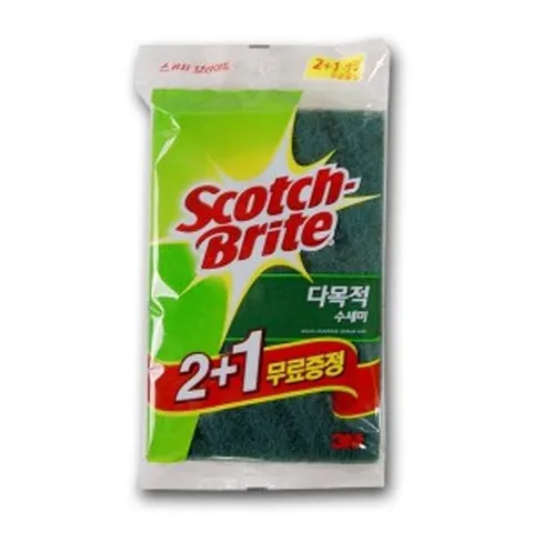 주방수세미 스카치브라이트 다목적 수세미 3P 설거지 찌든때
