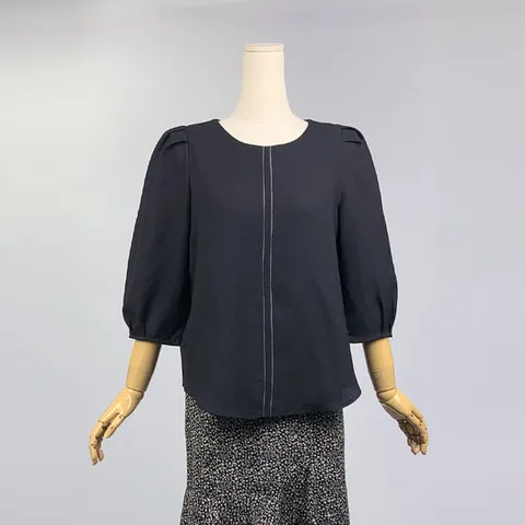 라운드넥 소매벌룬 7부 블라우스 (JA1WB015)