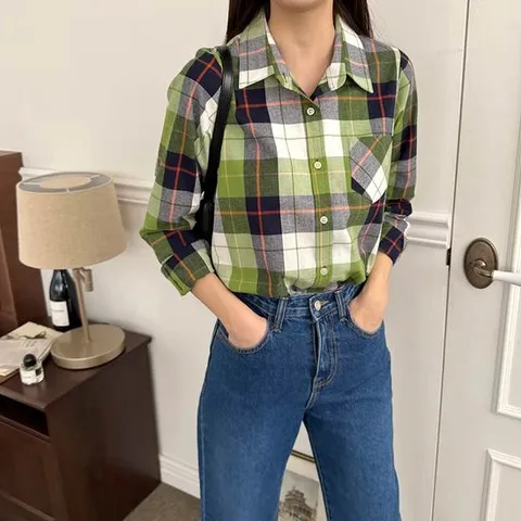기본 체크 셔츠_K