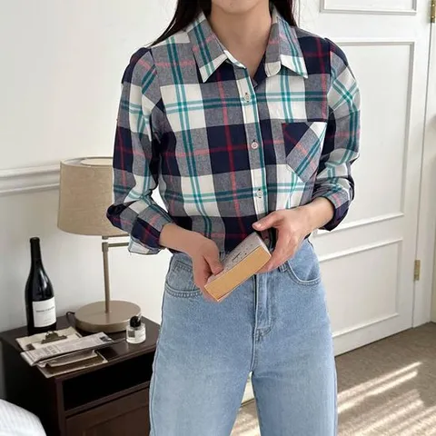 기본 체크 셔츠_J