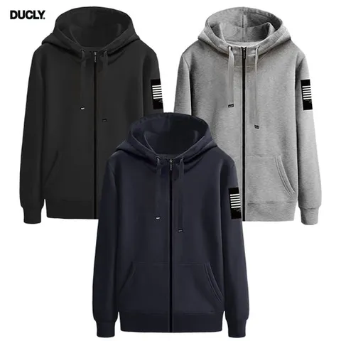 [듀클라이] 정품 기모 하이넥 후드집업 DU-903