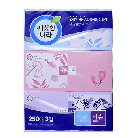 [ 현대백화점 ]깨끗한나라 티슈티슈250매3입