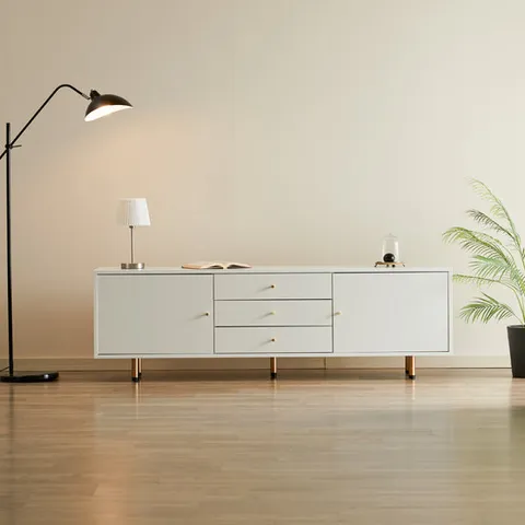 [헤닝] 미스트 1800 화이트 높은 거실장