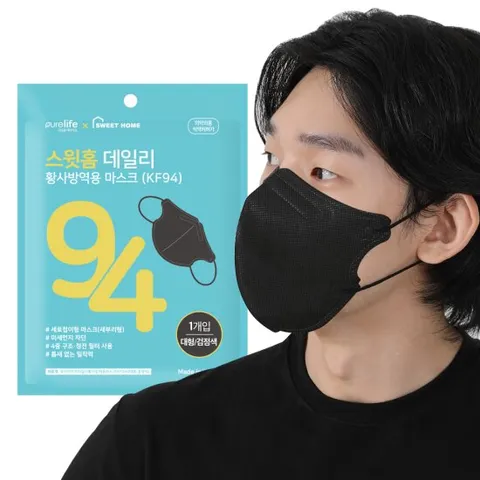 스윗홈 데일리 KF94 새부리형 마스크 블랙 대형 30매