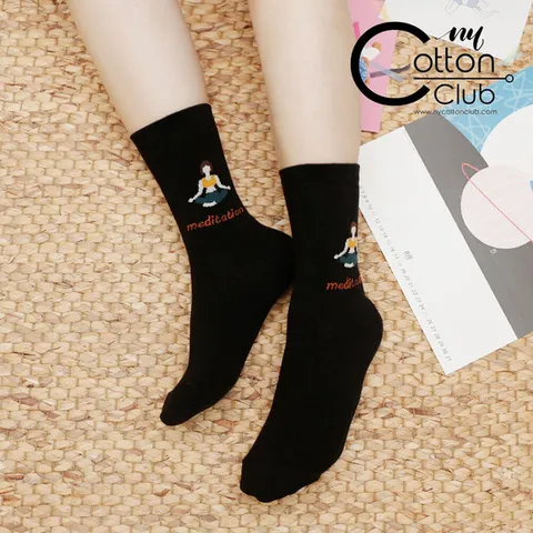 [NY코튼클럽] 여성 힐링타임 요가 중목 양말 W2305 5족