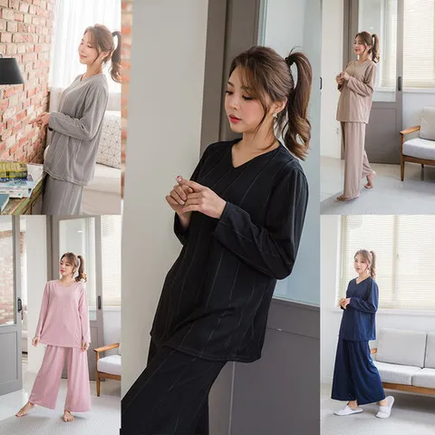 도씨 여성용 이지웨어 심플 홈웨어 잠옷 상하 세트