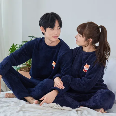 에이원 커플용 극세사 도그 밍크 잠옷 상하세트