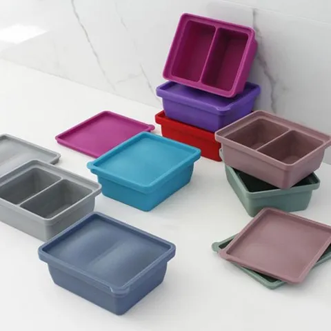 전자레인지용기 2구 실리콘 용기 냉동 냉장 정리 반찬 소분 도시