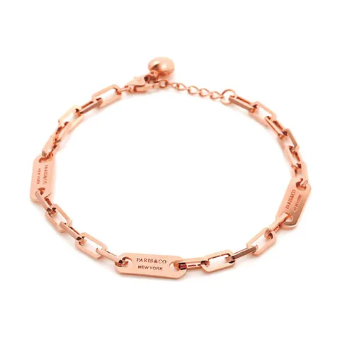 [비앤비골드] 18K 파리 3라운딩바 클립체인 팔찌 GTB28803