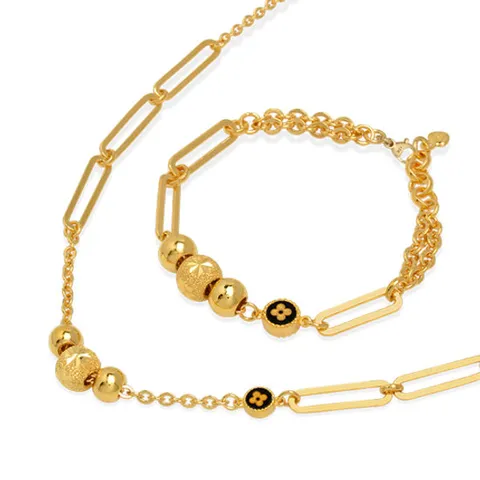 여자 순금 목걸이 팔찌 세트 37.5g [트리플 3볼]