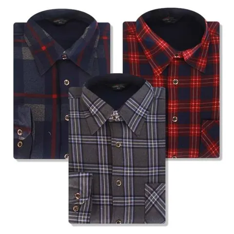 남성  기모 프리미엄 체크 남방셔츠 3종B세트 YSA06