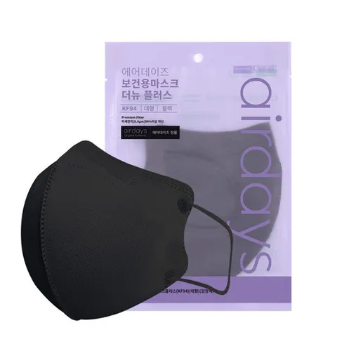 에어데이즈 KF94 더뉴 플러스 마스크 대형 블랙 10매 특대형