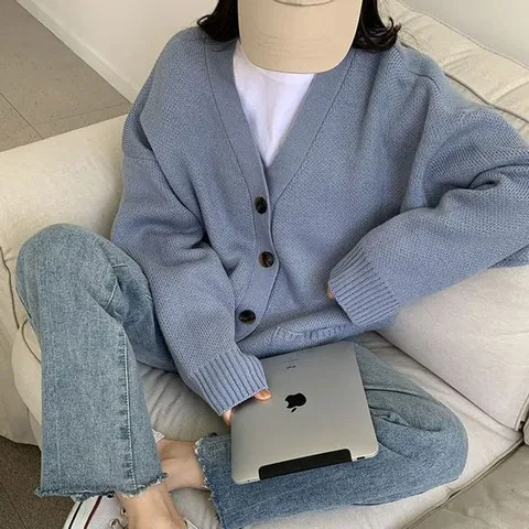 박남매 / 리브인 루즈 오버핏 도톰 가디건 P000BH