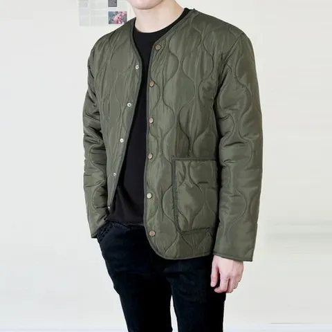 [프랭키뉴욕] 남자 퀼팅 자켓 군대 군용 깔깔이 남성 패딩 점퍼 누빔 카키 블랙