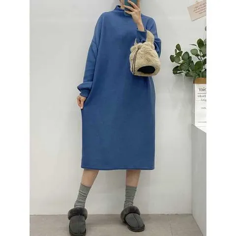 헤이븐 / 모언트 베이직 반폴라 여유핏 미디 원피스
