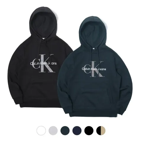 캘빈클라인 모노그램 CK 로고 기모 후드티셔츠
