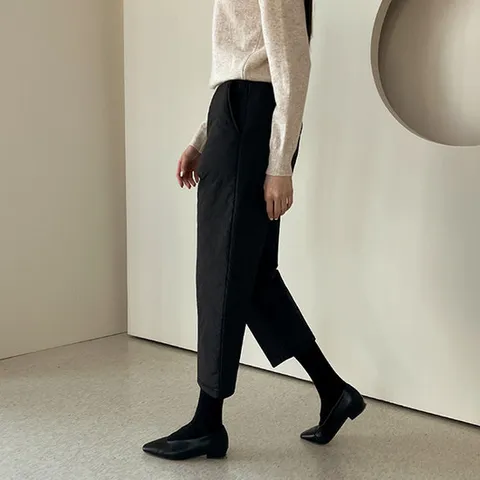 [어반프랑] 올랜 여성 본딩 패딩 세미 와이드 배기 팬츠