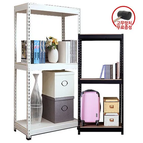 [폴던스랙] 600 300 높이 1000 3단 무볼트 조립식 철재 앵글선반