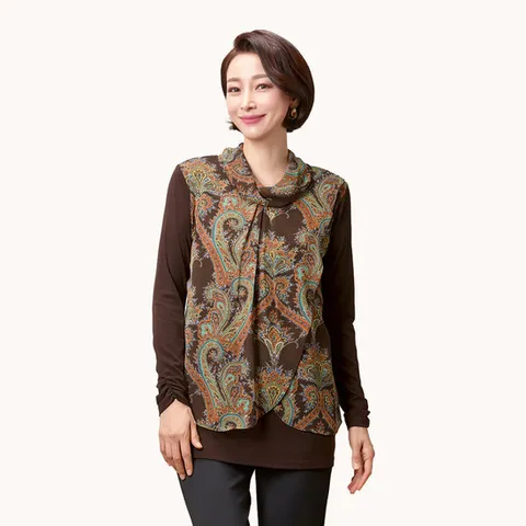 [마담엘레강스] 사라 페이즐 쉬폰 블라우스 K214BL02