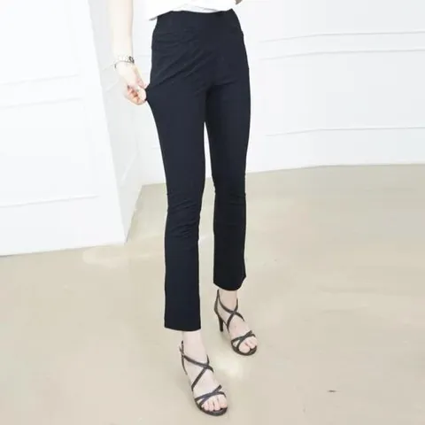 빅사이즈 여름 여성 부츠컷 쿨 밴딩 스판 나팔 바지