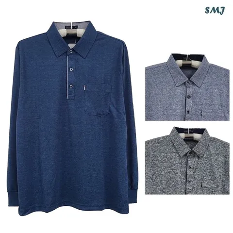 SMJ1288 남자 긴팔 카라티 스판 중년 남성 긴팔티 봄 가을