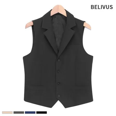 [빌리버스] 남성 조끼 BIT027 남자 수트 카라 정장 베스트