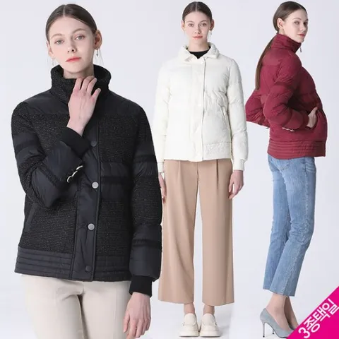 [르오트(LeOT)] 믹스앤매치 트위드 패딩점퍼-사이즈 55~99까지