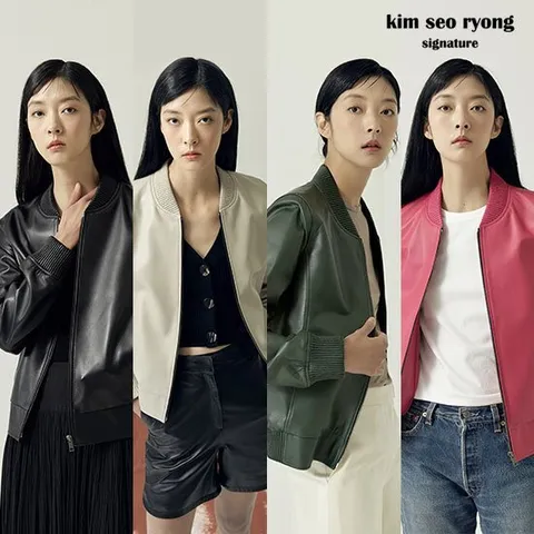 김서룡 시그니처 CLASSIC 봄버 레더 재킷(여) [런칭 가격 299,900원]