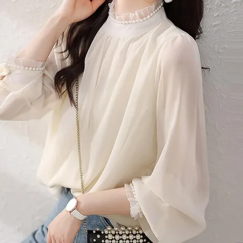 [몽벨리즈]퓨어진주레이스블라우스 mde2300269