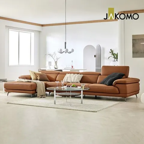 베니 6인 카우치형 기능성 천연면피 소가죽 소파