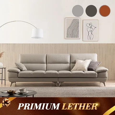 [삼익가구] 매그넘 통가죽 천연면피 4인용 소파(스툴제외)