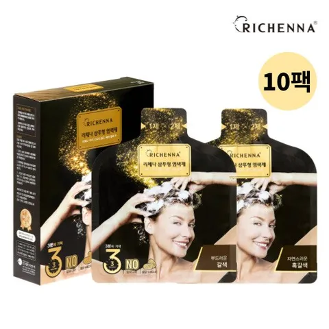 리체나 샴푸형 3분 염색제 10팩