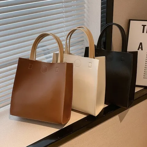 [위드라온]사각 심플 세로 스타일 데일리 여성 미니 가방 토트백