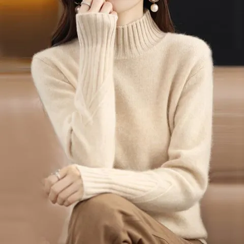 [유니제이] 코펩 소매 포인트 터틀넥 니트티