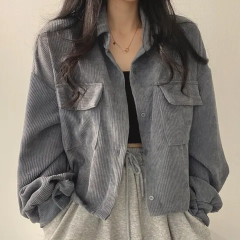 [모어씨유] 업타운 코듀로이 셔츠 긴팔 골덴셔츠 탑