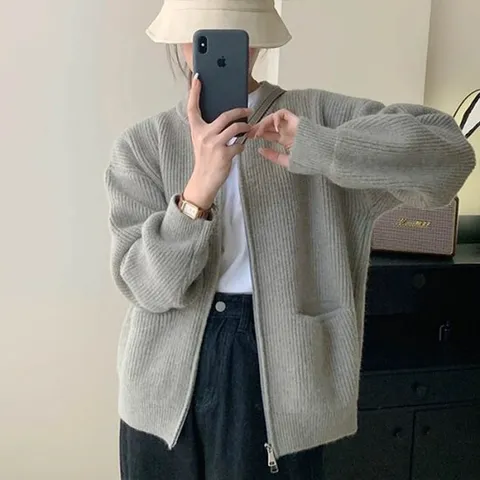 어썸 [특가][BEST] 투웨이  포켓포인트 니트 집업 가디건