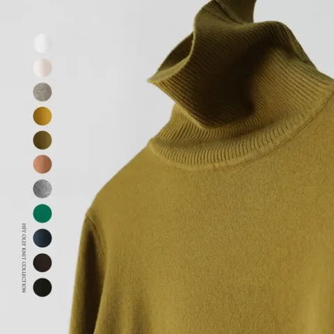 [헤이올리]뉴칼라 추가/ 베이직 목폴라 니트 스웨터 NHK050