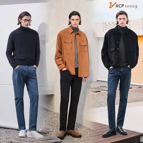 ACP 남성 라이크라 기모 테이퍼드핏 데님 3종