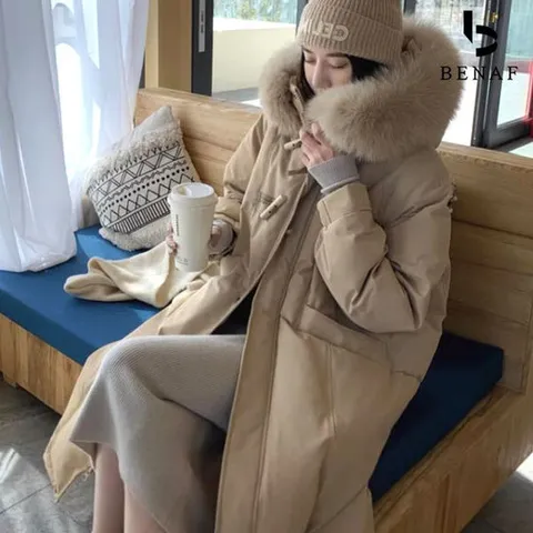 [베나프]퍼 후드 데일리 롱패딩_BH4JP006