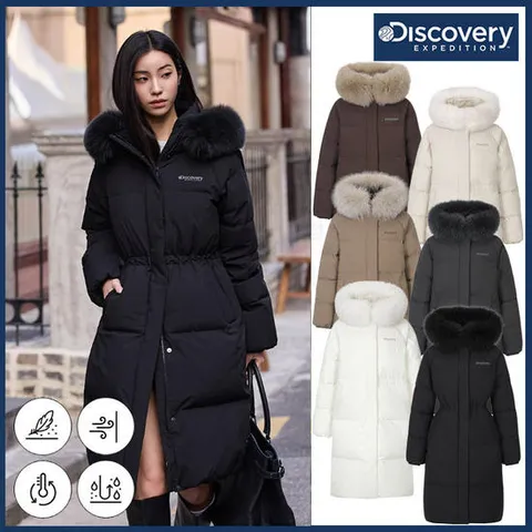 [ 롯데백화점 ]디스커버리 25FW 겨울 신상 여성 켈리 구스다운 헤비롱패딩점퍼/세미오버핏/탈부착폭스퍼/프리미엄롱패딩 DWDJ9A056