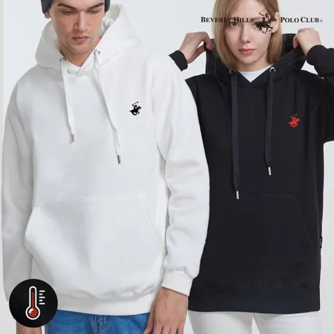 [비버리힐즈폴로클럽] 남여공용 기모 자수로고 후드 티셔츠
