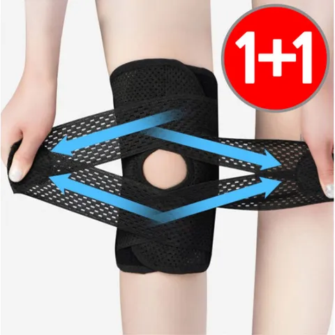 [2개세트] 에어홀 더블스프링 스포츠 헬스 무릎보호대 관절 등산