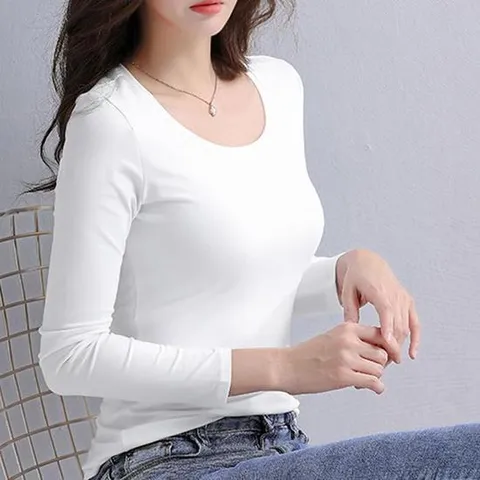 여자 가을 봄 이너티 스판 레이어드 긴팔 티셔츠 기본티