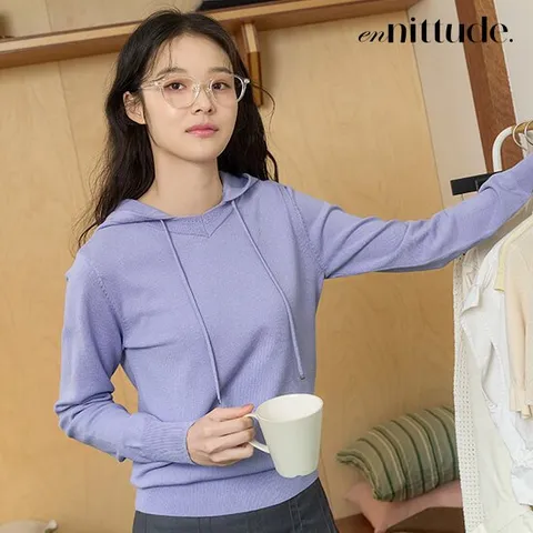 엔니튜드 실크 블렌드 후드 니트 3종