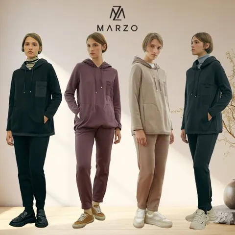 [마르조][2종]여성) 포근 기모 트레이닝 상하세트