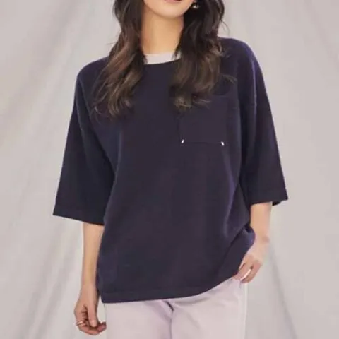 Cashmere 100 컬러 포인트 니트 4종택1