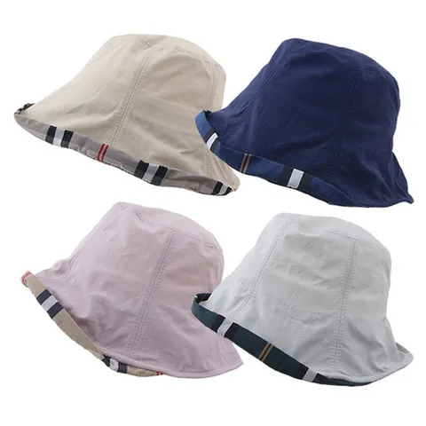 체크 경량 밴딩 벙거지 4color 여성 엄마 봄 여름모자/OM-B31000