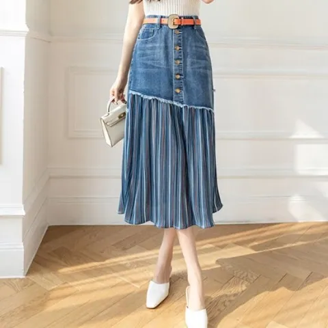 [아리엘스타일] 유니크한 캐주얼룩 필린체데님스커트